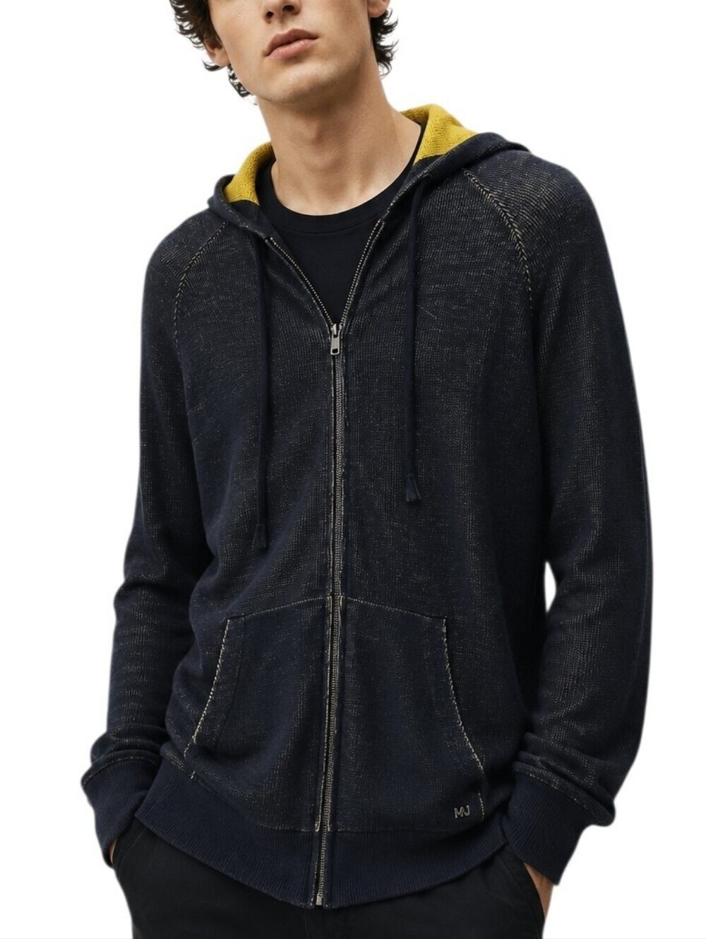 Marc by Marc Jacobs Hoodie Men Large Navy Wool Blend Full Zip